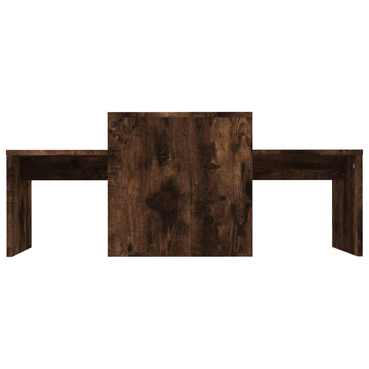 sofaborde 3 dele 100x48x40 cm konstrueret træ røget egetræ