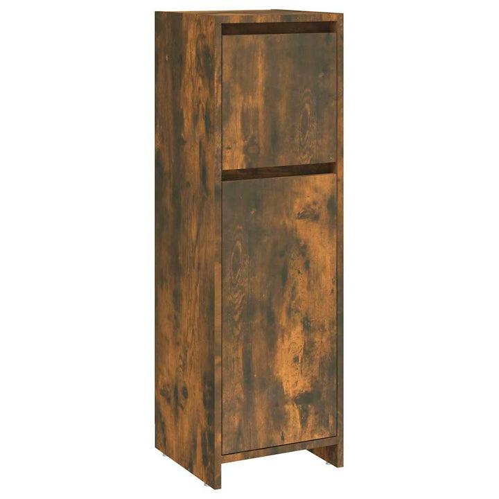badeværelsesskab 30x30x95 cm konstrueret træ røget egetræ