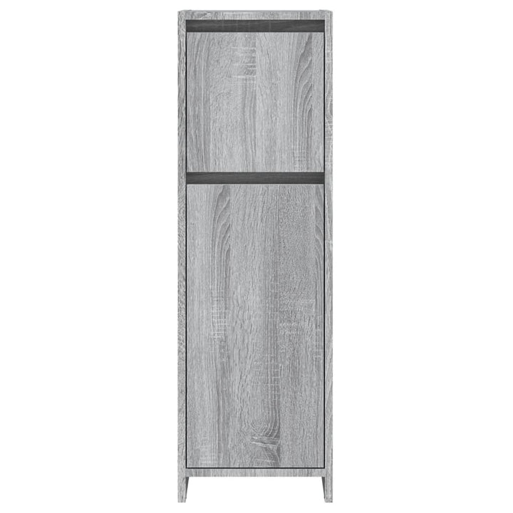 badeværelsesskab 30x30x95 cm konstrueret træ grå sonoma-eg