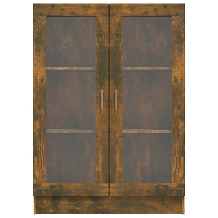 vitrineskab 82,5x30,5x115 cm konstrueret træ røget egetræ
