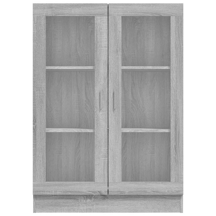 vitrineskab 82,5x30,5x115 cm konstrueret træ grå sonoma-eg