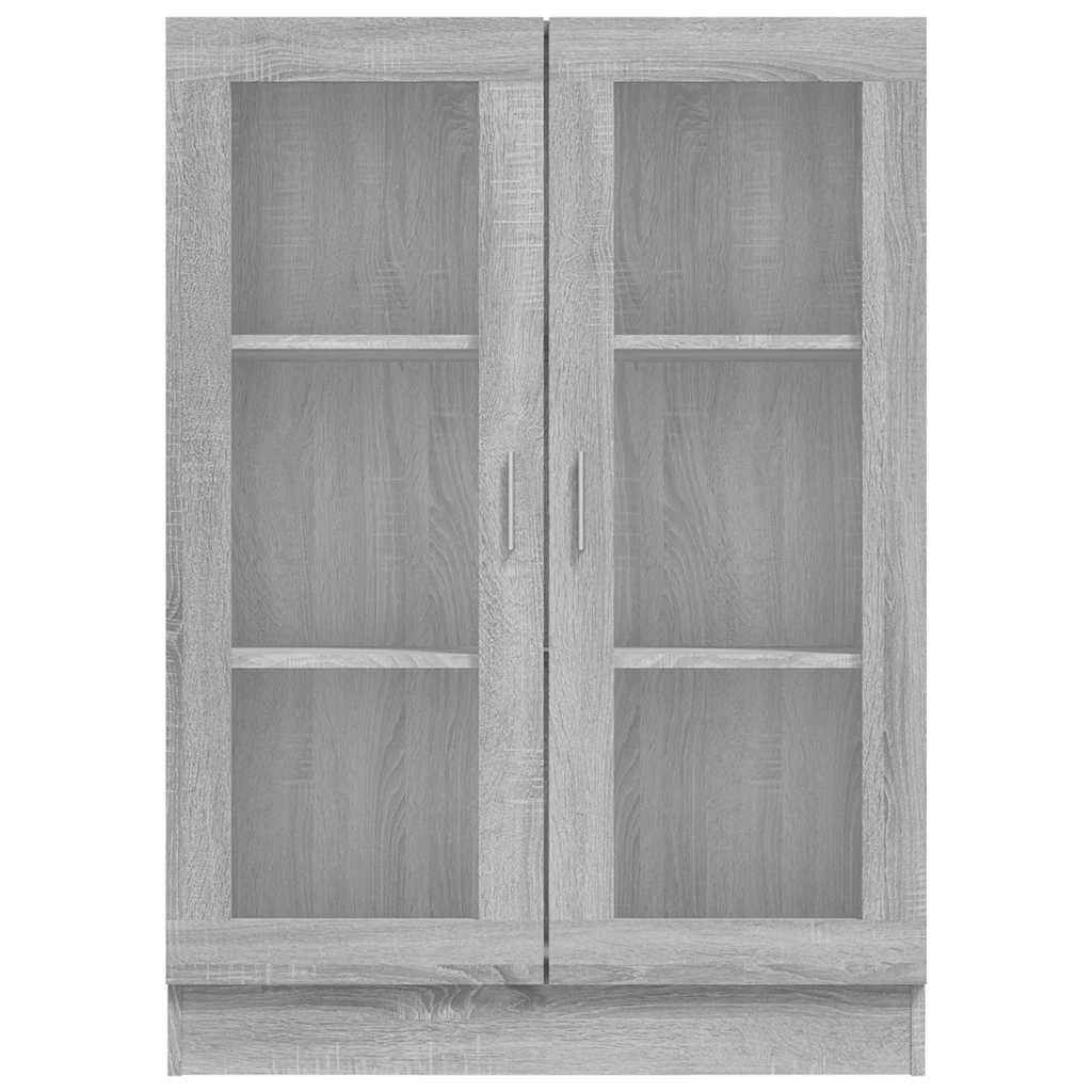 vitrineskab 82,5x30,5x115 cm konstrueret træ grå sonoma-eg