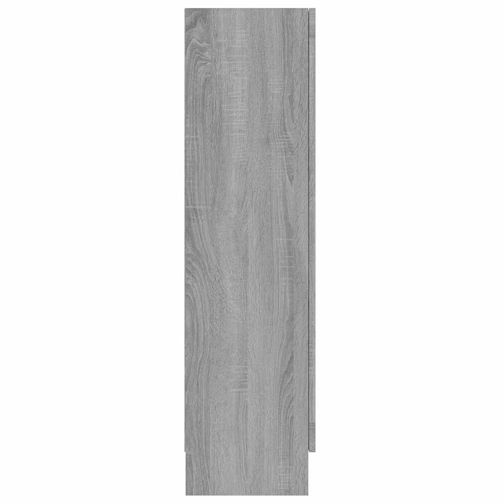vitrineskab 82,5x30,5x115 cm konstrueret træ grå sonoma-eg