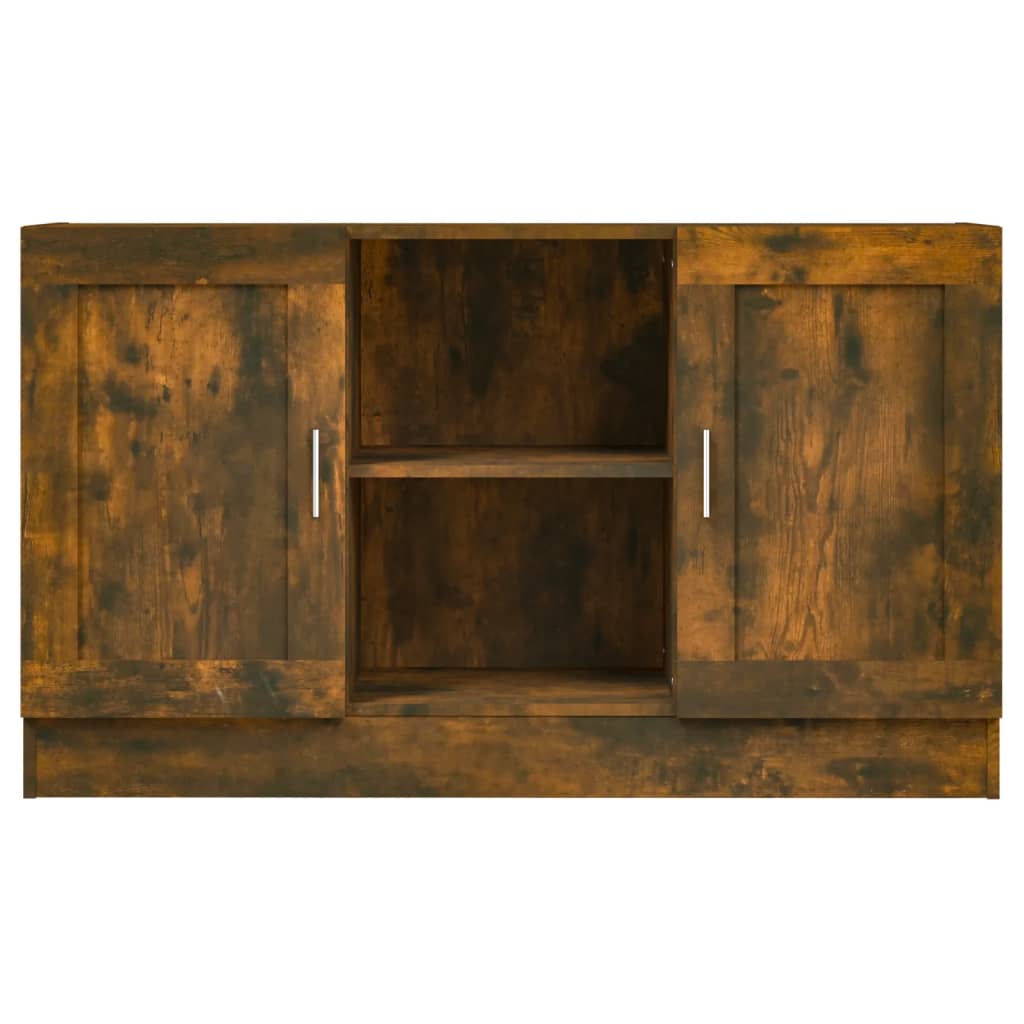 skænk 120x30,5x70 cm konstrueret træ røget egetræsfarve