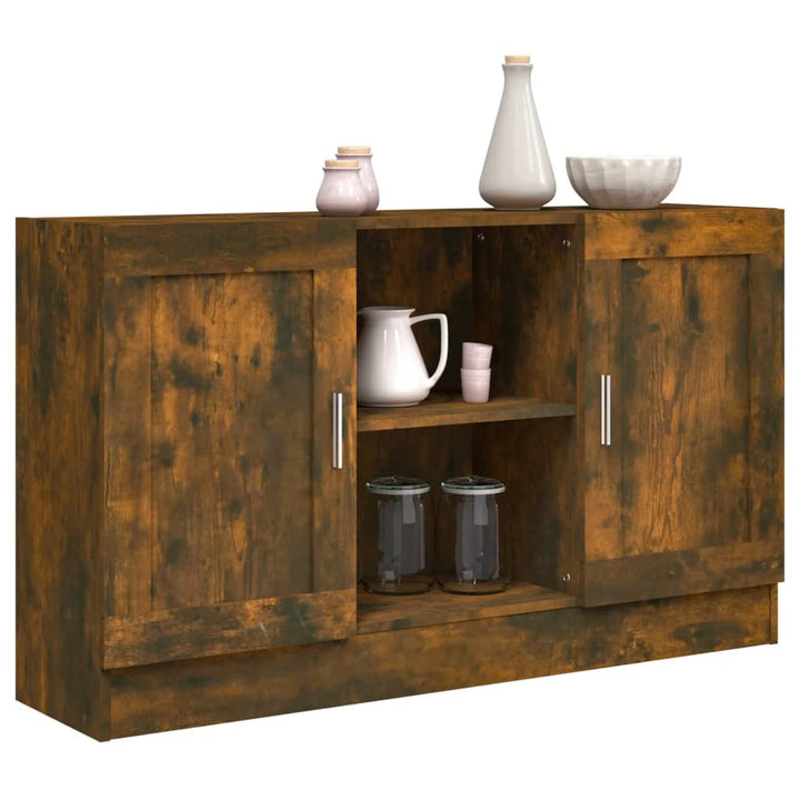 skænk 120x30,5x70 cm konstrueret træ røget egetræsfarve
