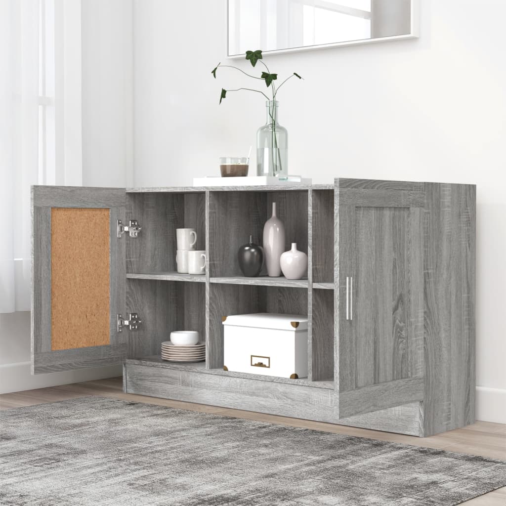 skænk 120x30,5x70 cm konstrueret træ grå sonoma-eg