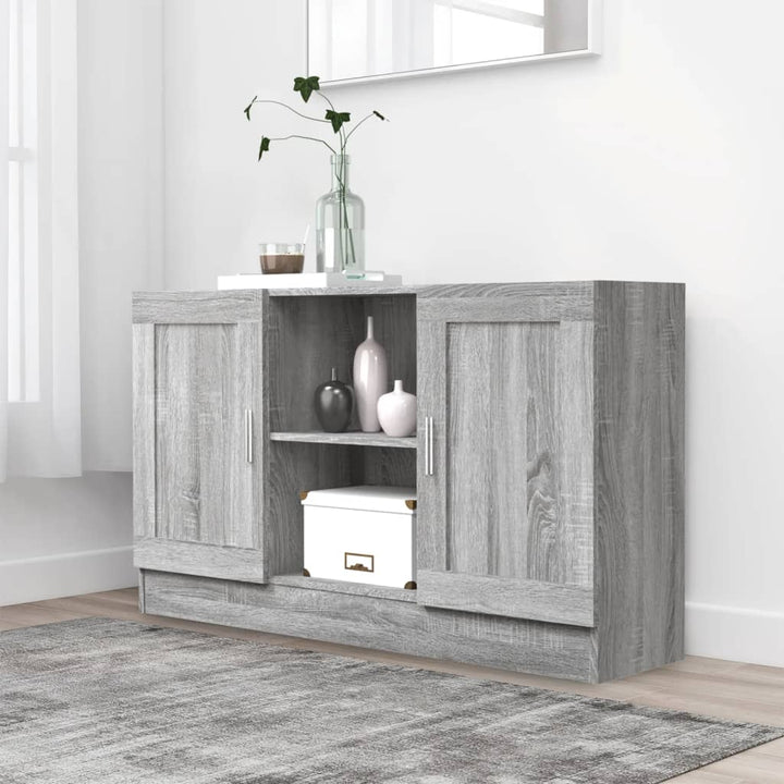 skænk 120x30,5x70 cm konstrueret træ grå sonoma-eg