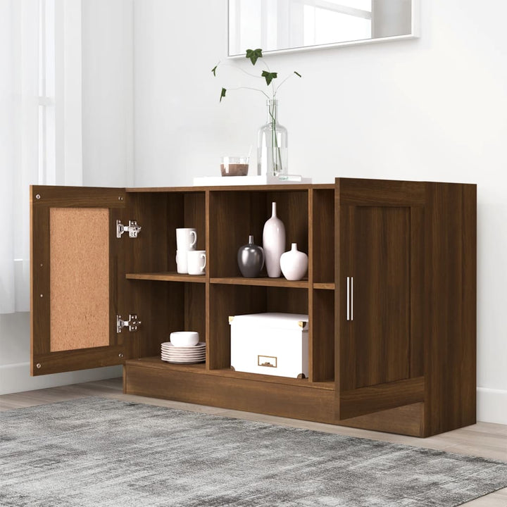 skænk 120x30,5x70 cm konstrueret træ brun egetræsfarve
