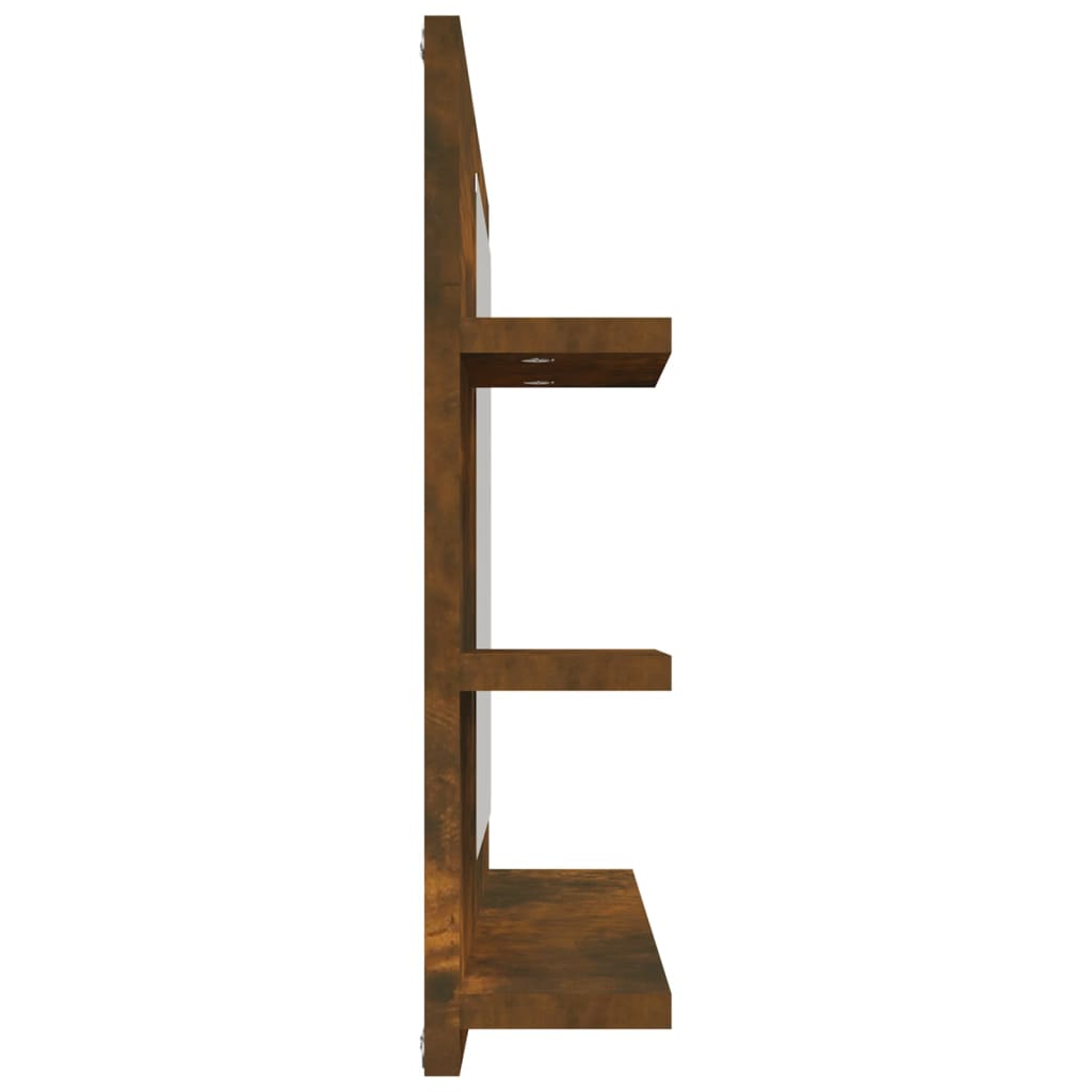 badeværelsesspejl 60x10,5x45 cm konstrueret træ røget egetræ