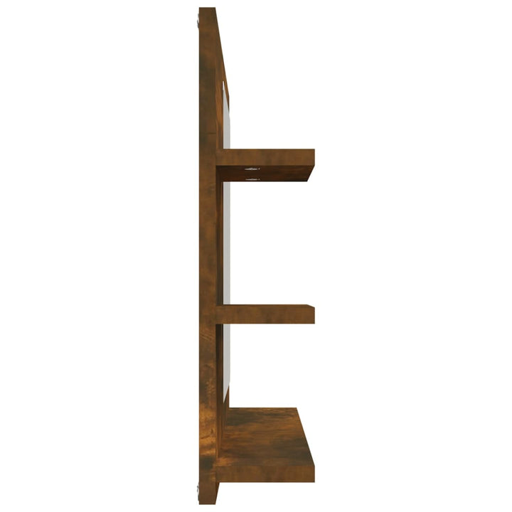 badeværelsesspejl 60x10,5x45 cm konstrueret træ røget egetræ