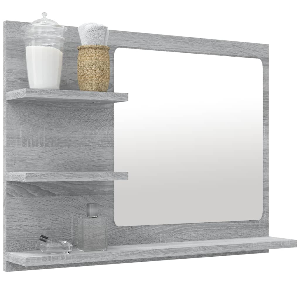 badeværelsesspejl 60x10,5x45 cm konstrueret træ grå sonoma-eg