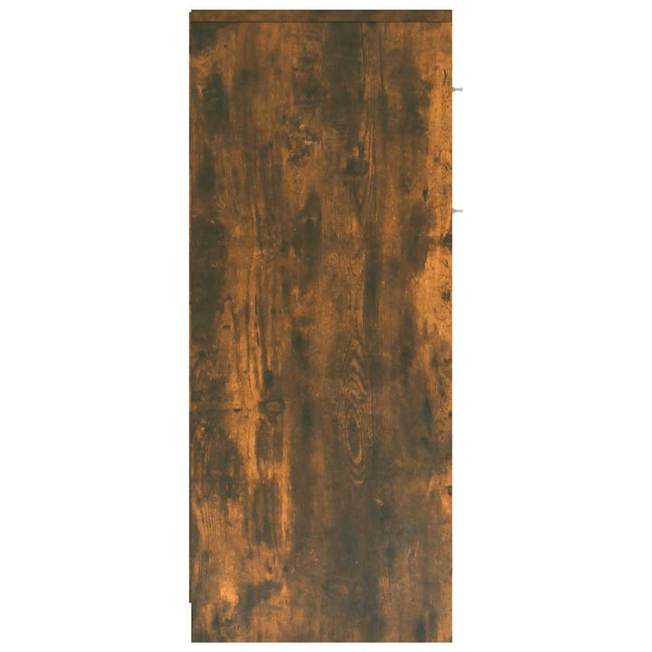 badeværelsesskab 60x33x80 cm konstrueret træ røget egetræ