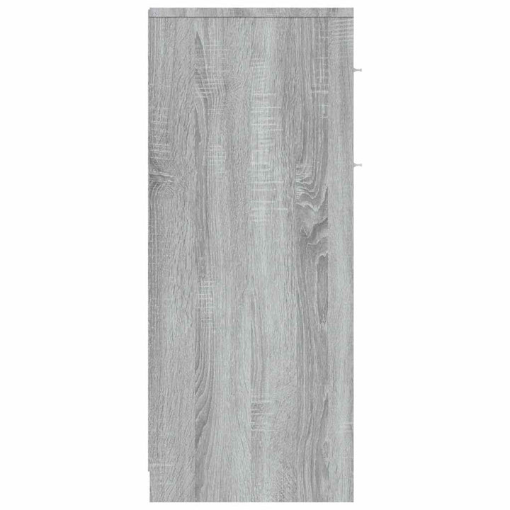 badeværelsesskab 60x33x80 cm konstrueret træ grå sonoma-eg