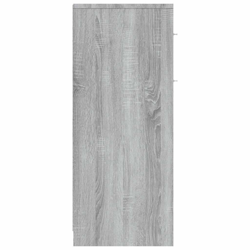 badeværelsesskab 60x33x80 cm konstrueret træ grå sonoma-eg