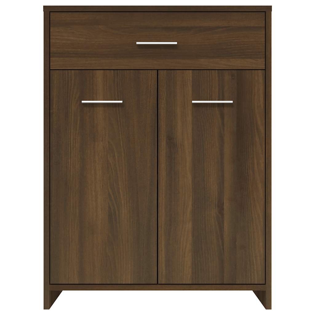 badeværelsesskab 60x33x80 cm konstrueret træ brun egetræsfarve