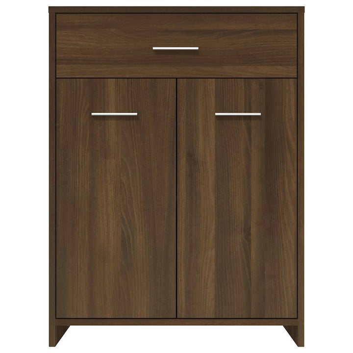 badeværelsesskab 60x33x80 cm konstrueret træ brun egetræsfarve