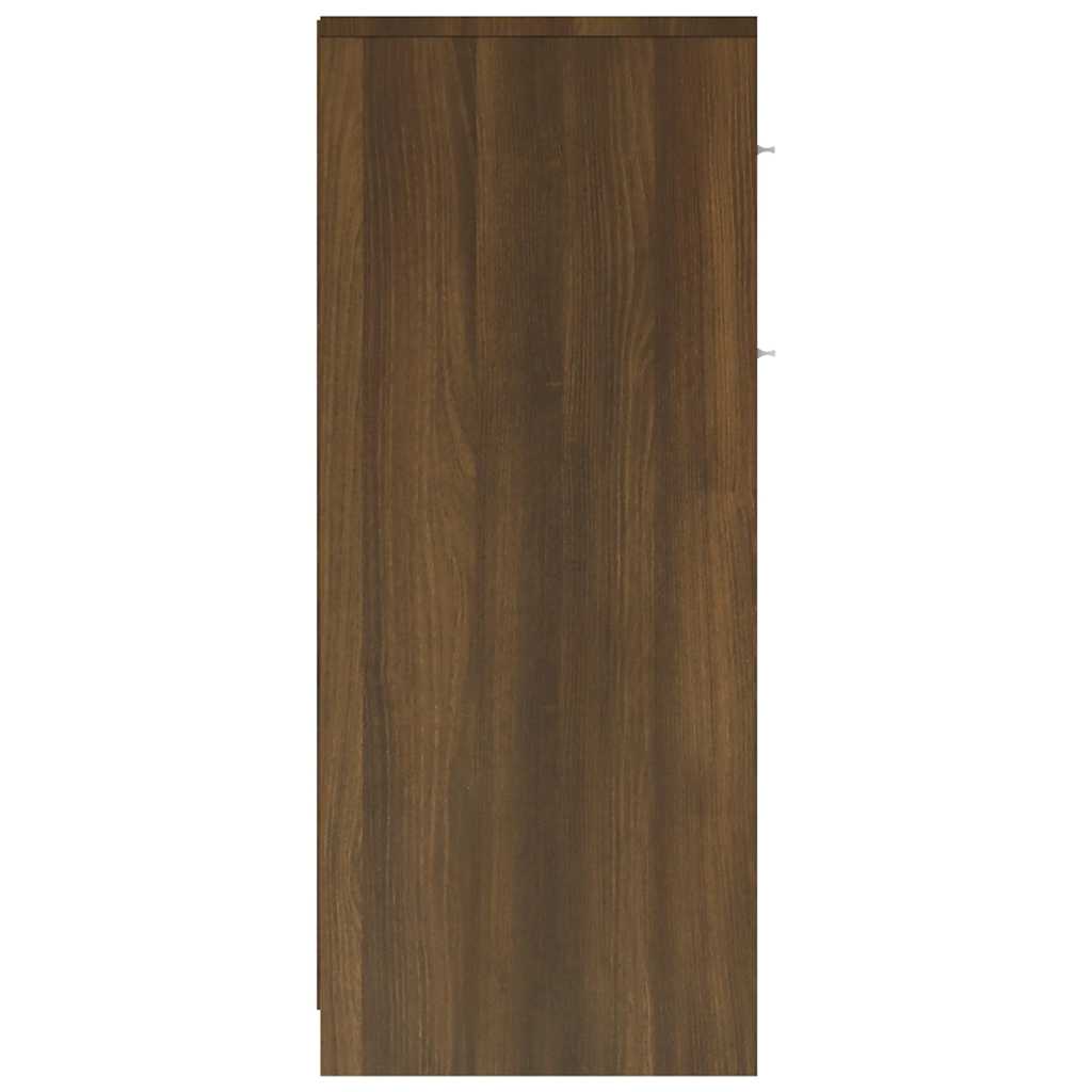 badeværelsesskab 60x33x80 cm konstrueret træ brun egetræsfarve