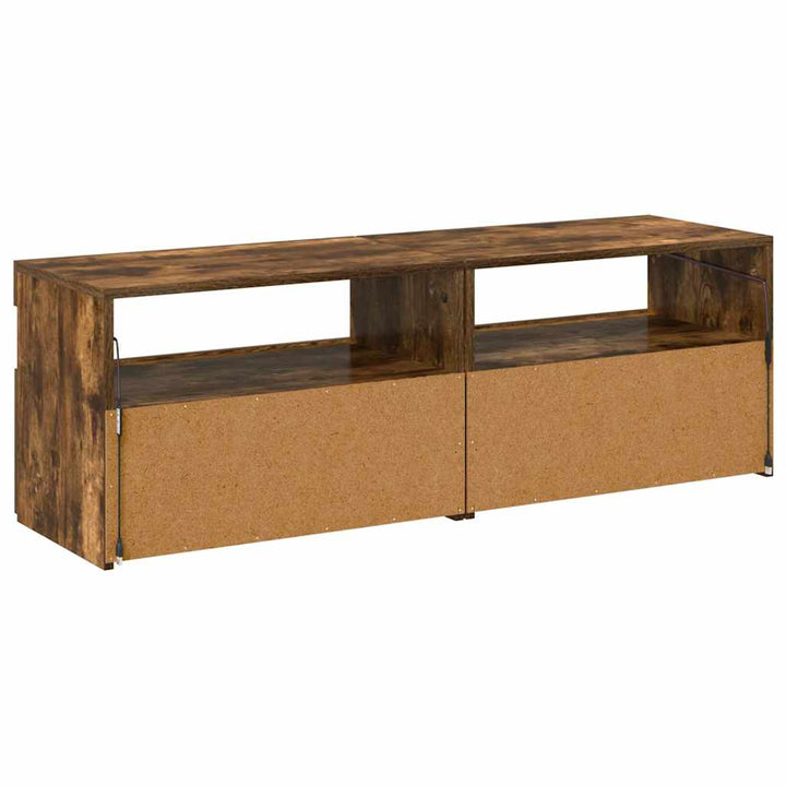 tv-borde med LED-lys 2 stk. 60x35x40 cm røget eg