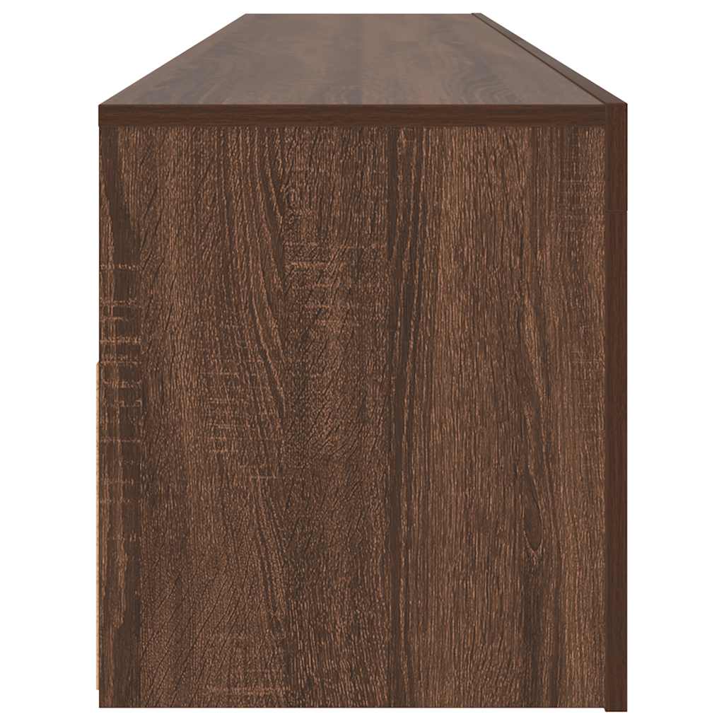 tv-bord med LED-lys 120x35x40 cm brun egetræsfarve