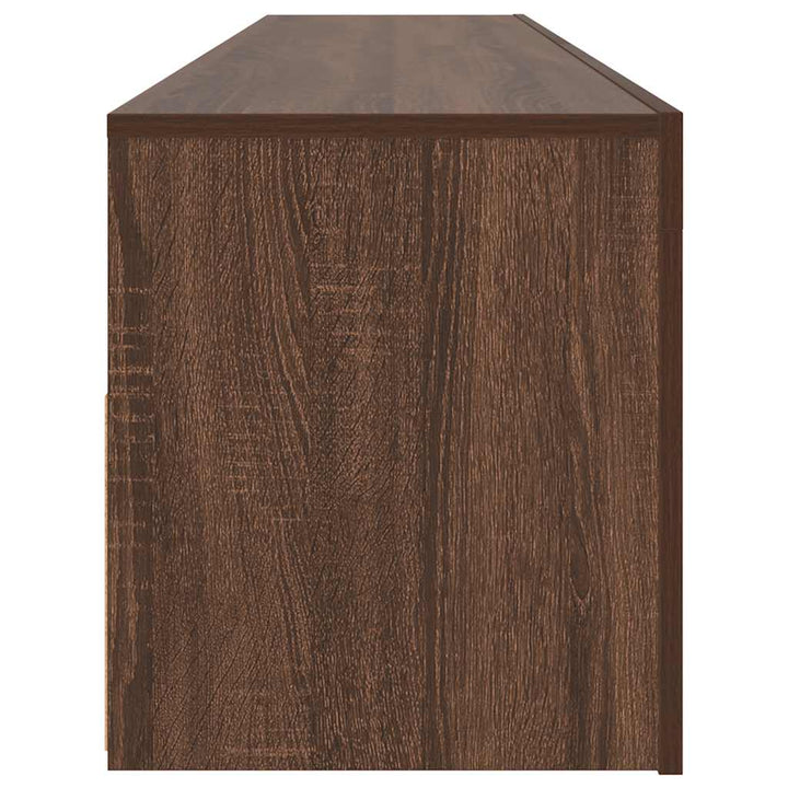 tv-bord med LED-lys 120x35x40 cm brun egetræsfarve