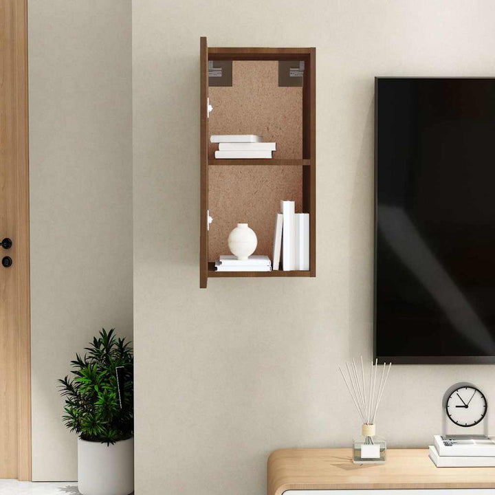 tv-skab 30,5x30x60 cm konstrueret træ brun egetræsfarve