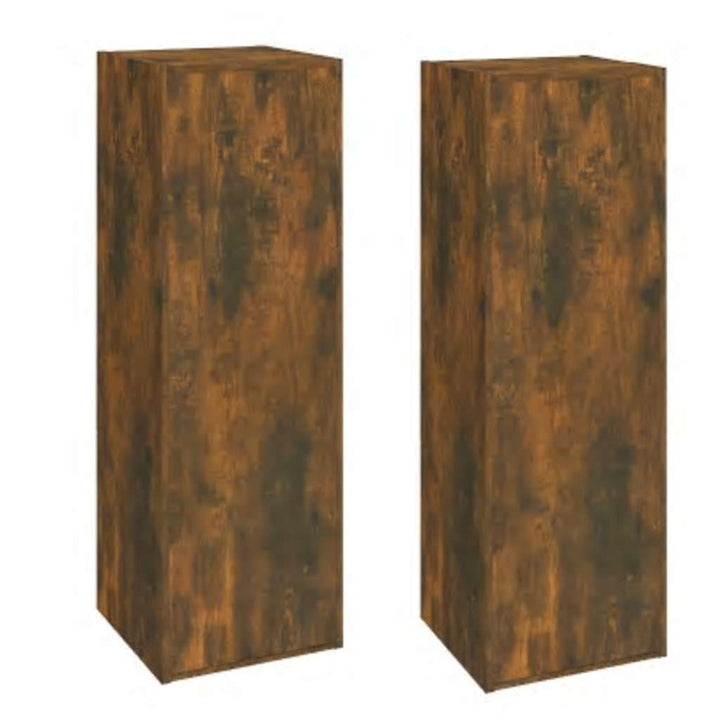 tv-skabe 2 stk. 30,5x30x90 cm konstrueret træ røget egetræ