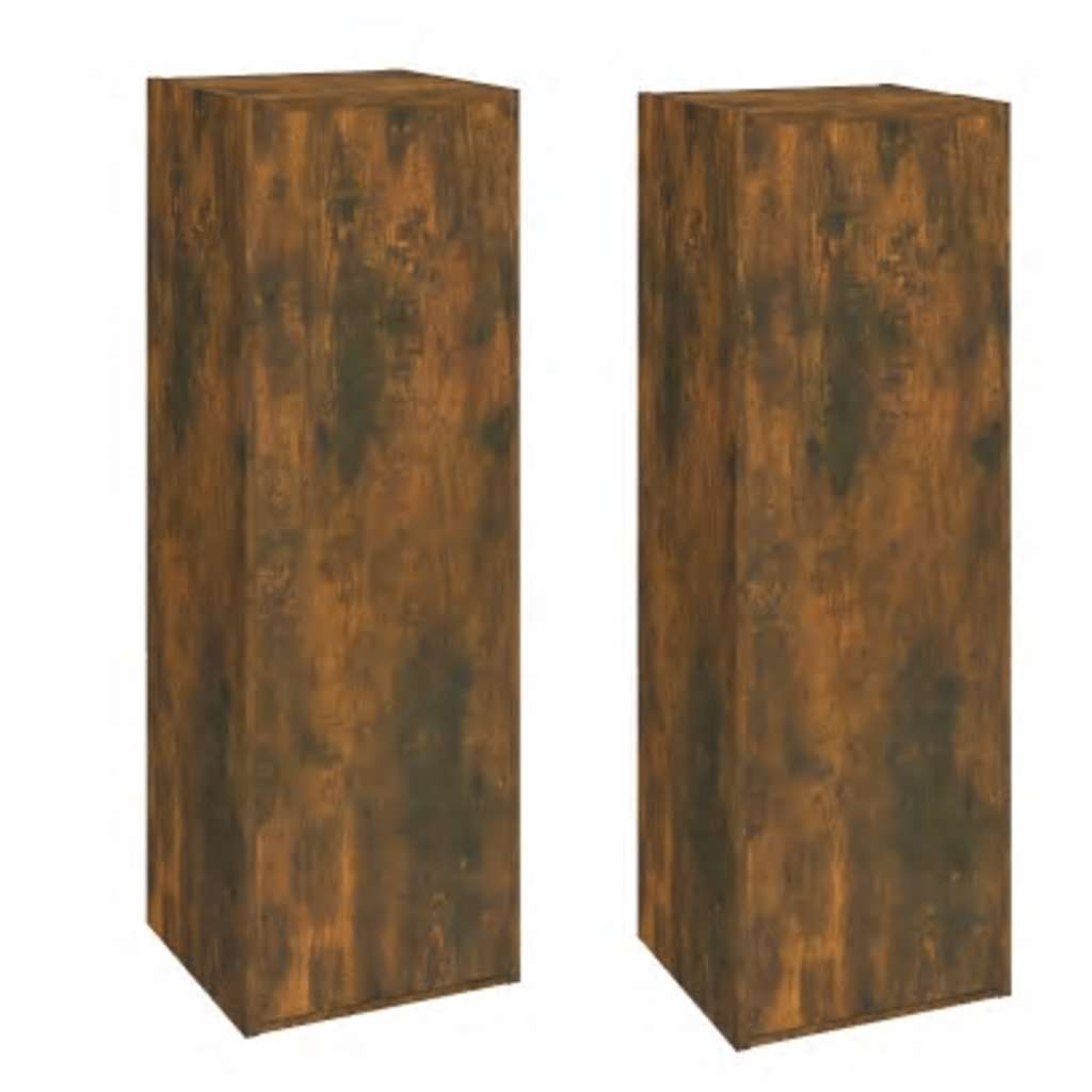 tv-skabe 2 stk. 30,5x30x90 cm konstrueret træ røget egetræ