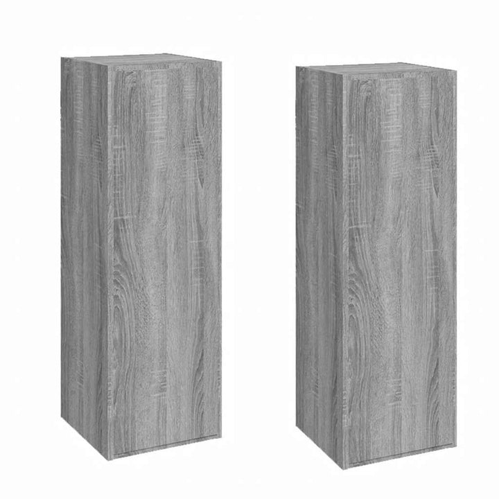 tv-skabe 2 stk. 30,5x30x90 cm konstrueret træ grå sonoma-eg