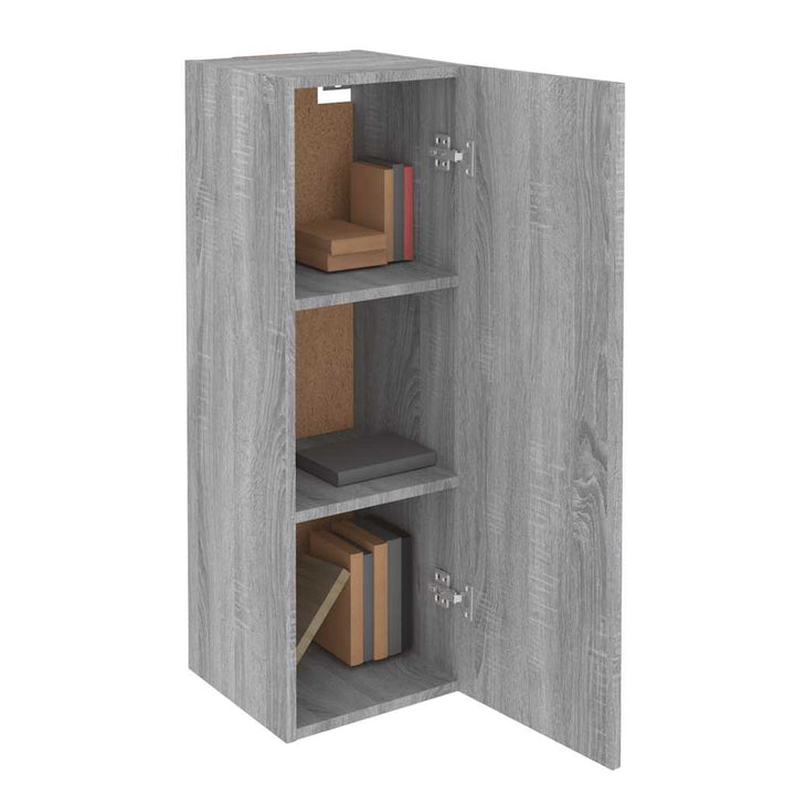 tv-skabe 2 stk. 30,5x30x90 cm konstrueret træ grå sonoma-eg