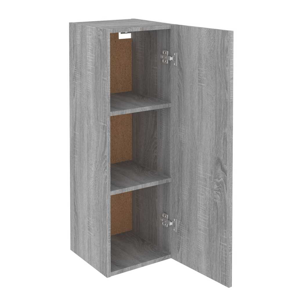 tv-skabe 2 stk. 30,5x30x90 cm konstrueret træ grå sonoma-eg
