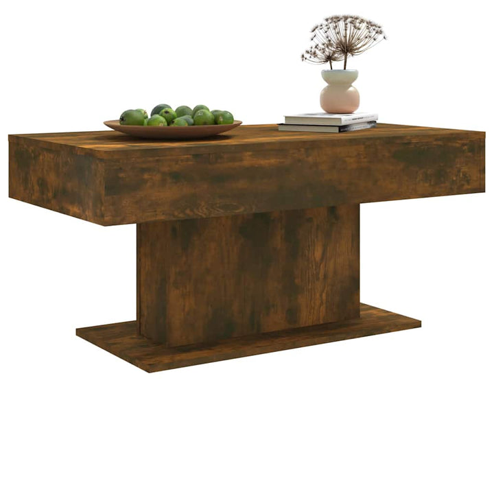 sofabord 96x50x45 cm konstrueret træ røget egetræsfarve