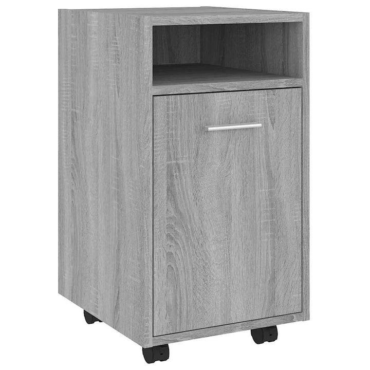 skab med hjul 33x38x60 cm konstrueret træ grå sonoma-eg