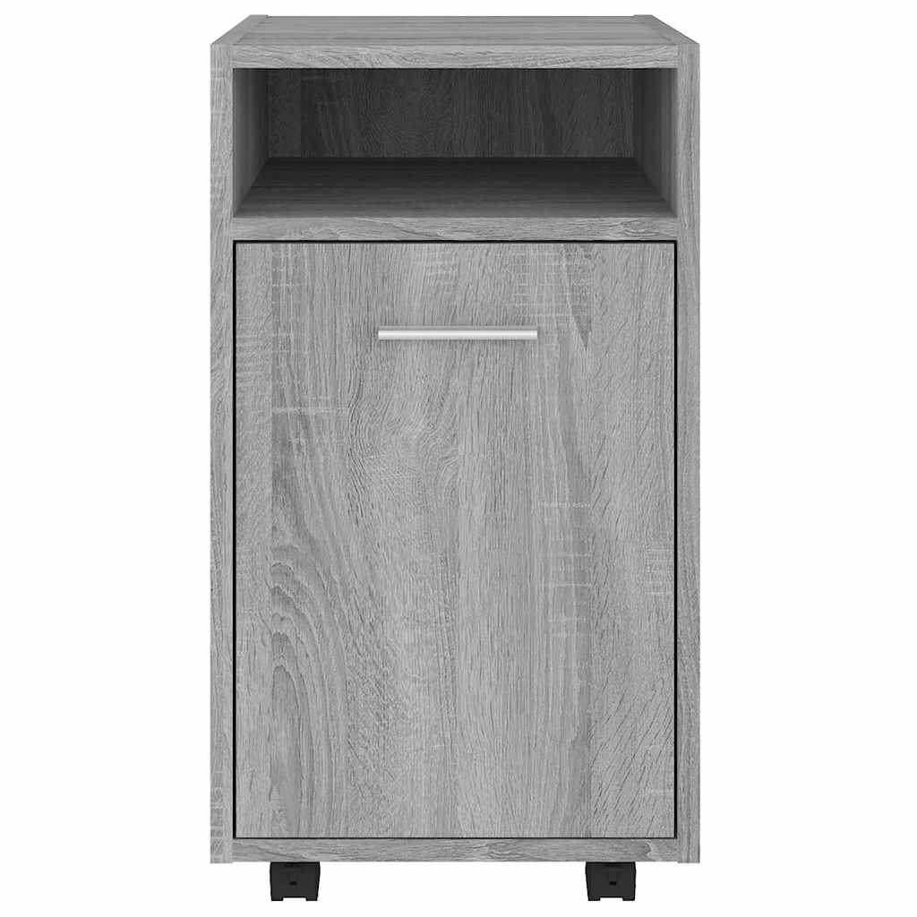 skab med hjul 33x38x60 cm konstrueret træ grå sonoma-eg