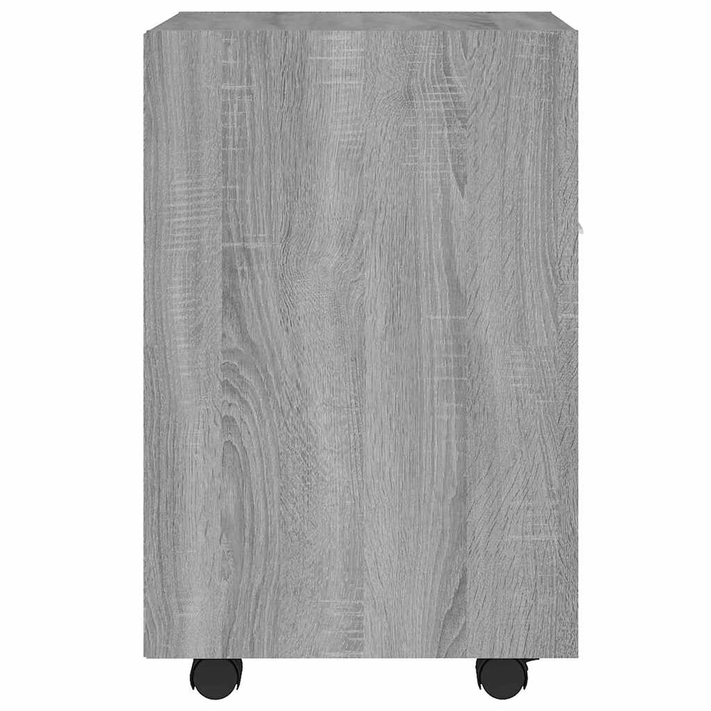 skab med hjul 33x38x60 cm konstrueret træ grå sonoma-eg