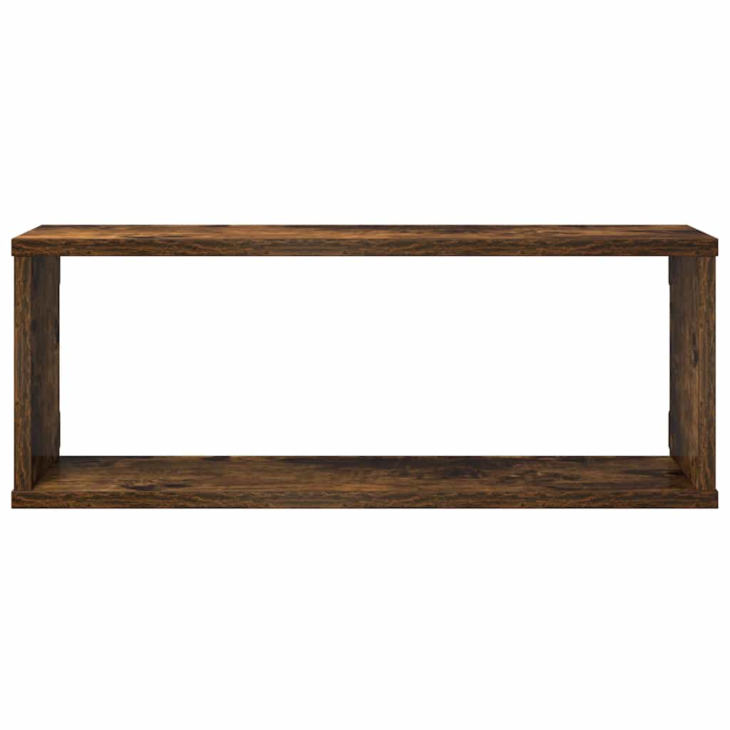 væghylder 4 stk. 60x15x23 cm konstrueret træ røget egetræ
