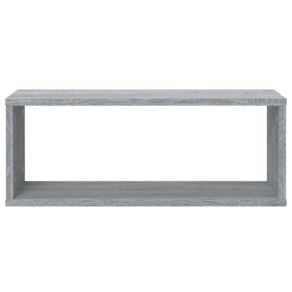 væghylder 2 stk. 60x15x23 cm konstrueret træ grå sonoma-eg