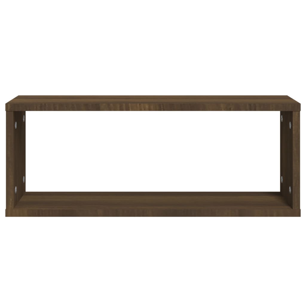 væghylder 2 stk. 60x15x23 cm konstrueret træ brun egetræ