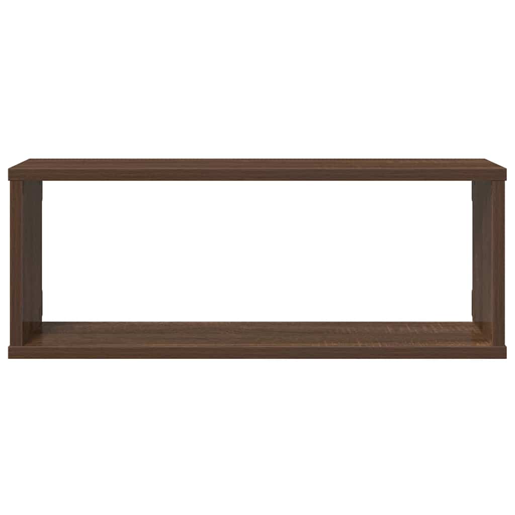 væghylder 4 stk. 60x15x23 cm konstrueret træ brun egetræ