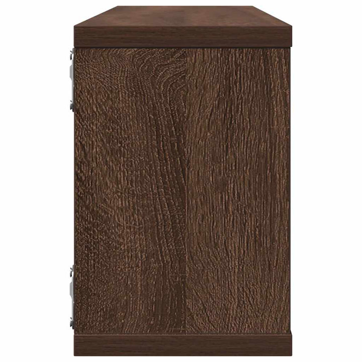 væghylder 4 stk. 60x15x23 cm konstrueret træ brun egetræ