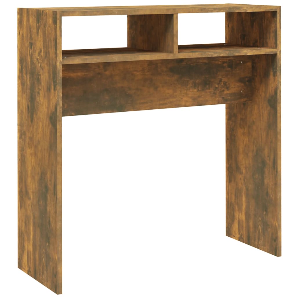konsolbord 78x30x80 cm konstrueret træ røget egetræsfarve