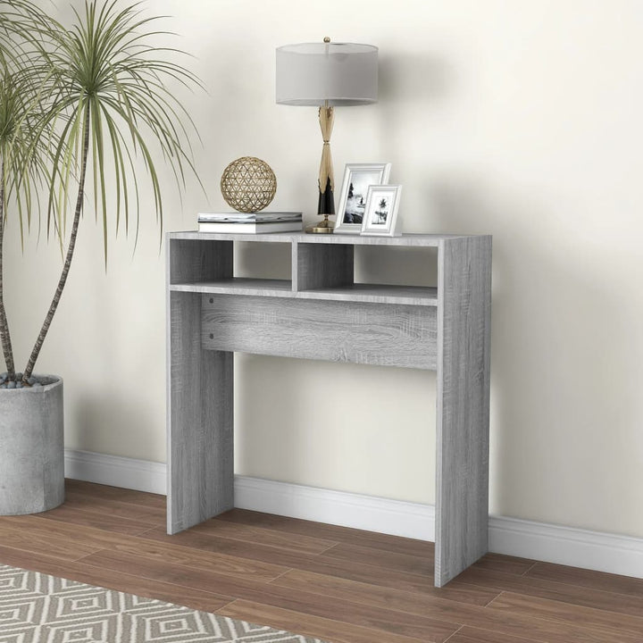 konsolbord 78x30x80 cm konstrueret træ grå sonoma-eg