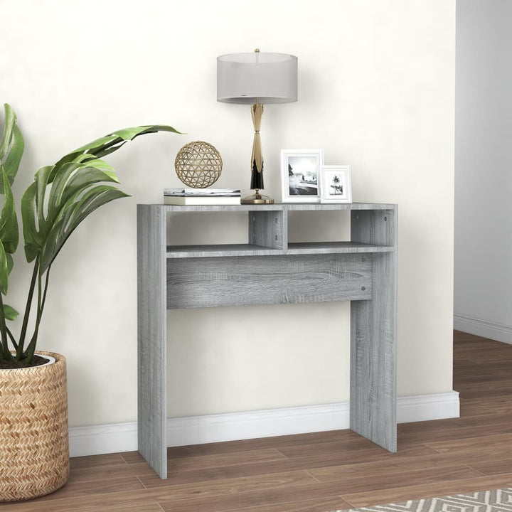 konsolbord 78x30x80 cm konstrueret træ grå sonoma-eg