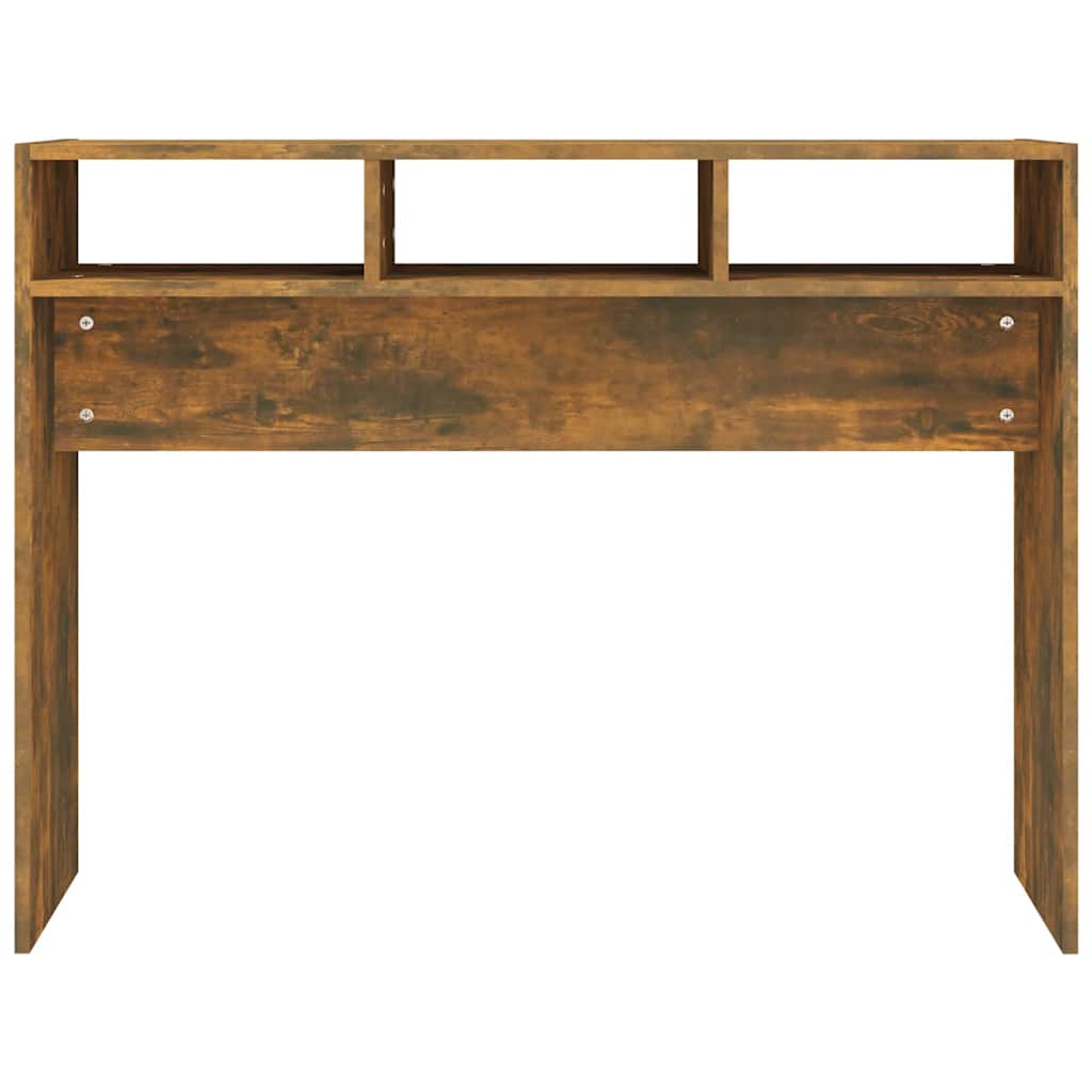 konsolbord 105x30x80 cm konstrueret træ røget egetræsfarve