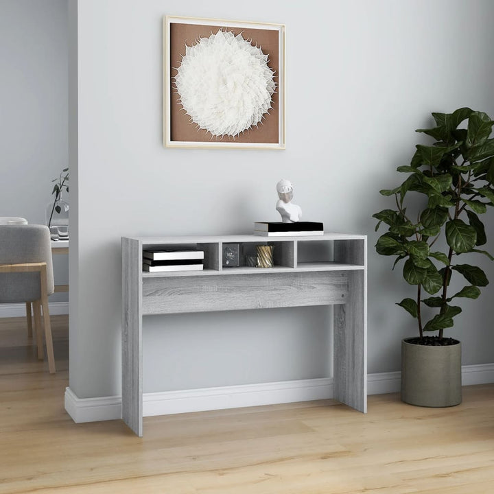 sofabord 105x30x80 cm konstrueret træ grå sonoma-eg
