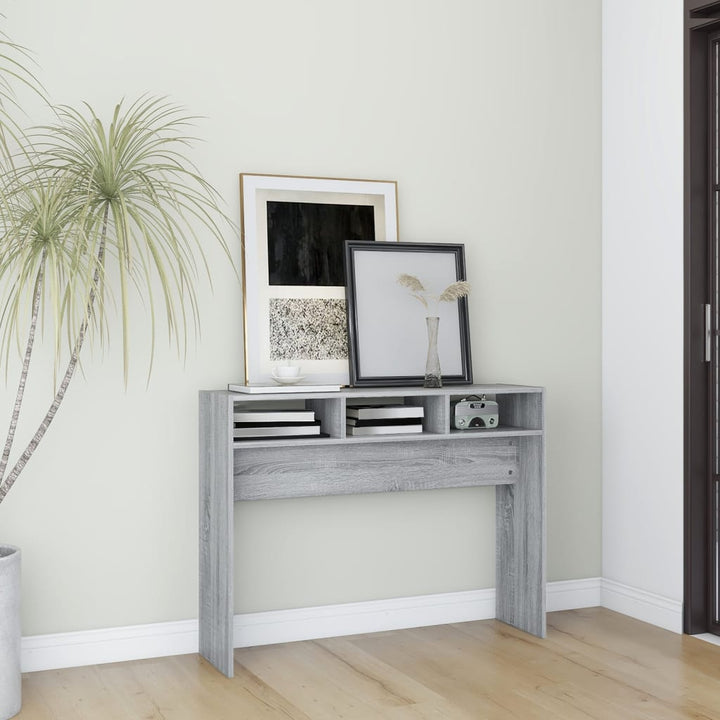 sofabord 105x30x80 cm konstrueret træ grå sonoma-eg