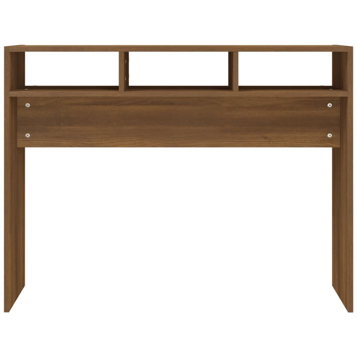 konsolbord 105x30x80 cm konstrueret træ brun egetræsfarve