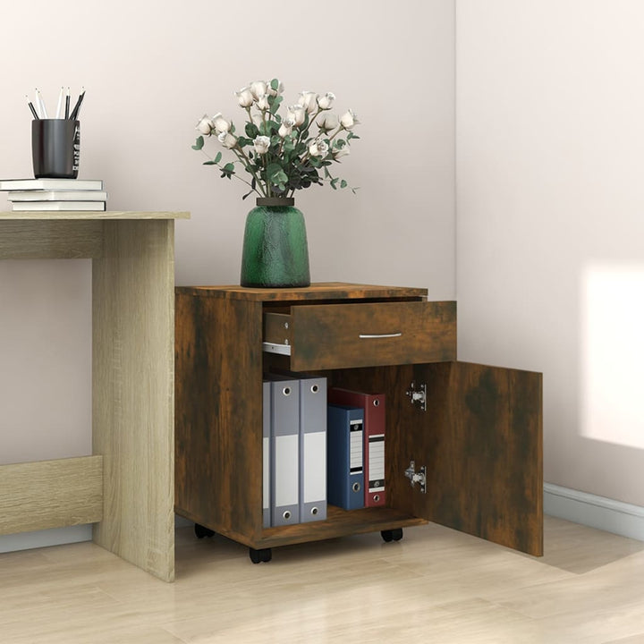 rullebord 45x38x54 cm konstrueret træ røget egetræ