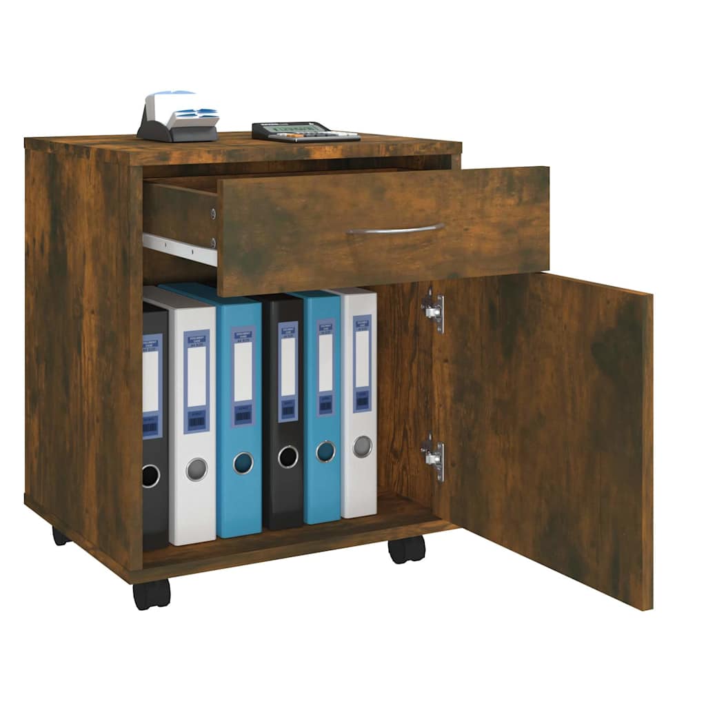 rullebord 45x38x54 cm konstrueret træ røget egetræ