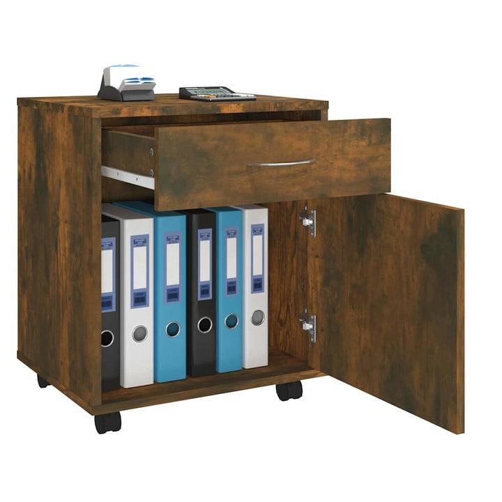 rullebord 45x38x54 cm konstrueret træ røget egetræ