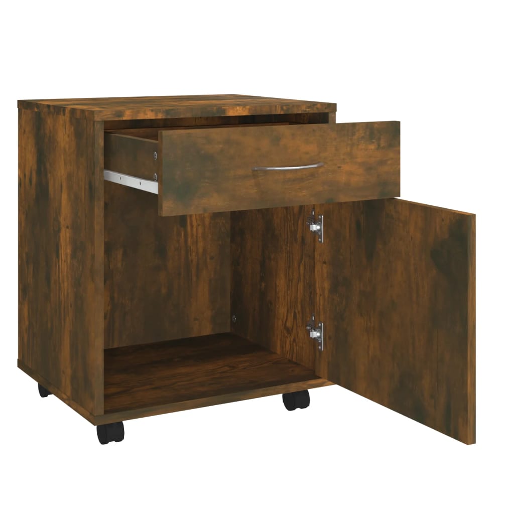 rullebord 45x38x54 cm konstrueret træ røget egetræ